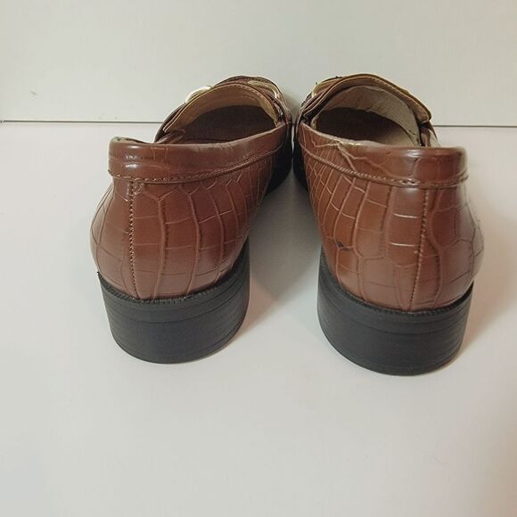Life Stride Sonoma 2 Brown Croc Embossed Flat Loafers Size 9.5 - Picture 5 of 8
